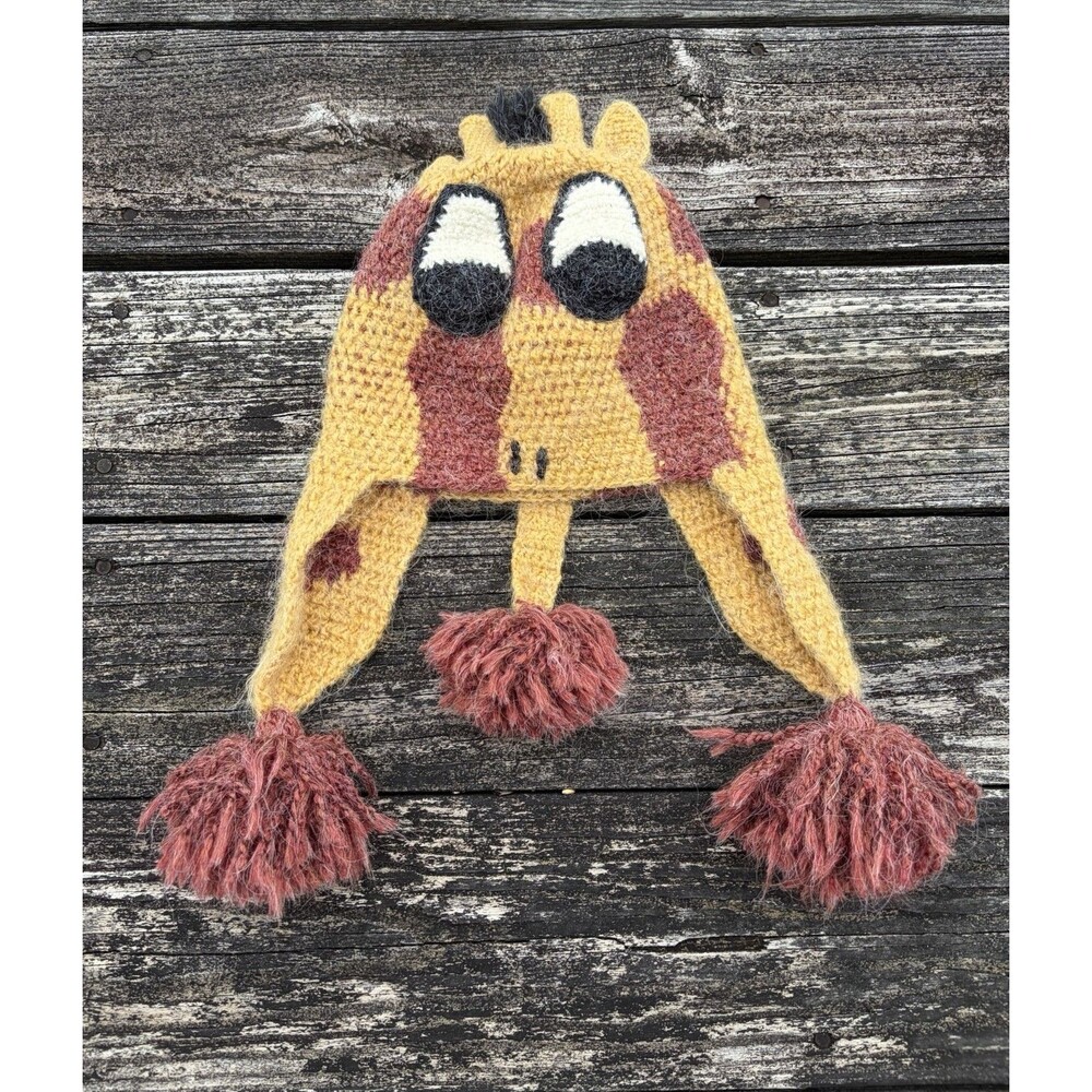 Peruvian Trading Co 100% Virgin Acrylic Children’s Giraffe Ear Flap Hat Beanie